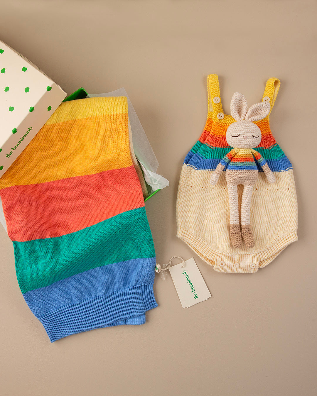Patti Oslo Bonnie Bunny Soft Toy - Rainbow Stripe | Patti Oslo x the Bonniemob