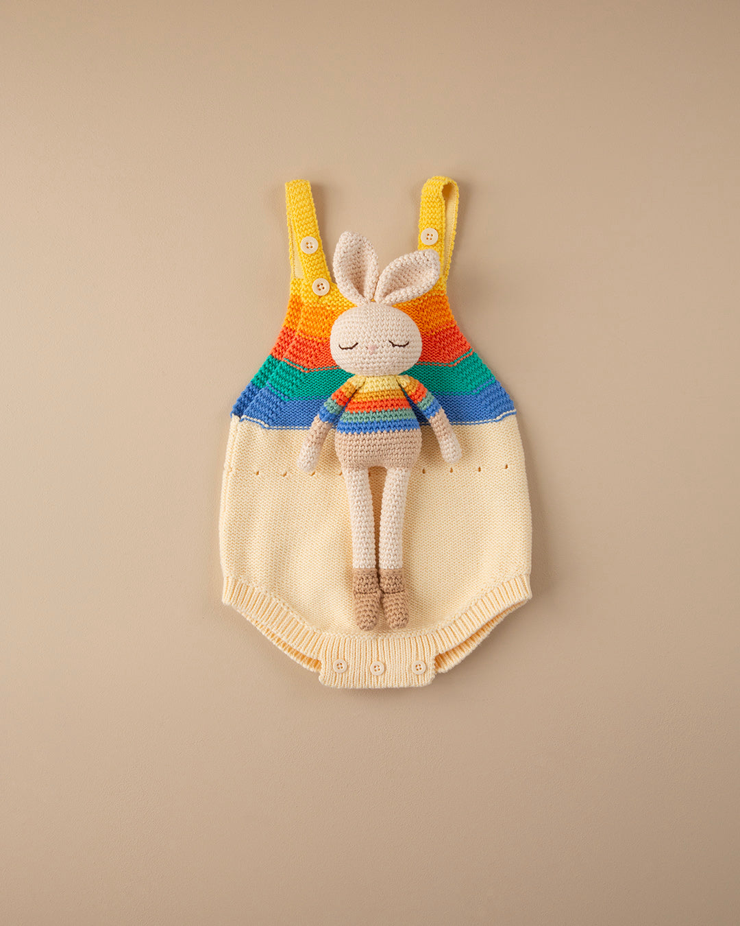 Patti Oslo Bonnie Bunny Soft Toy - Rainbow Stripe | Patti Oslo x the Bonniemob