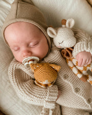 Patti Oslo Goldie Giraffe | ochre overall Organic Soft Toys