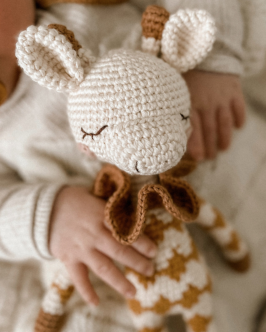 Patti Oslo Goldie Giraffe | ochre overall Organic Soft Toys