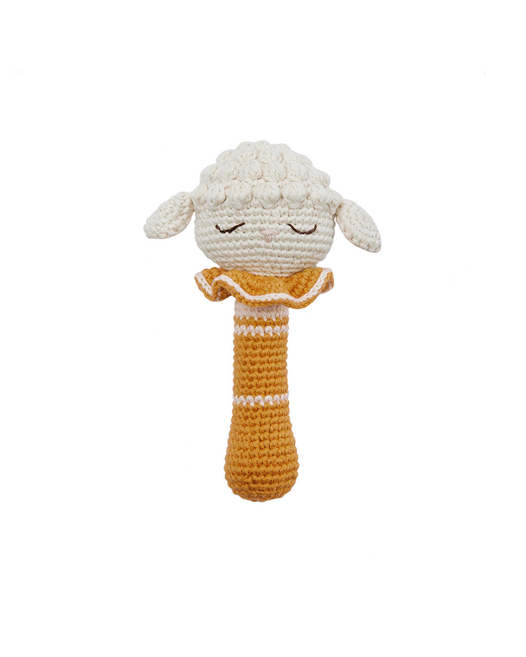 Patti Oslo Lamb Rattle | ochre Teething Rings & Rattles & Baby Gym Toys