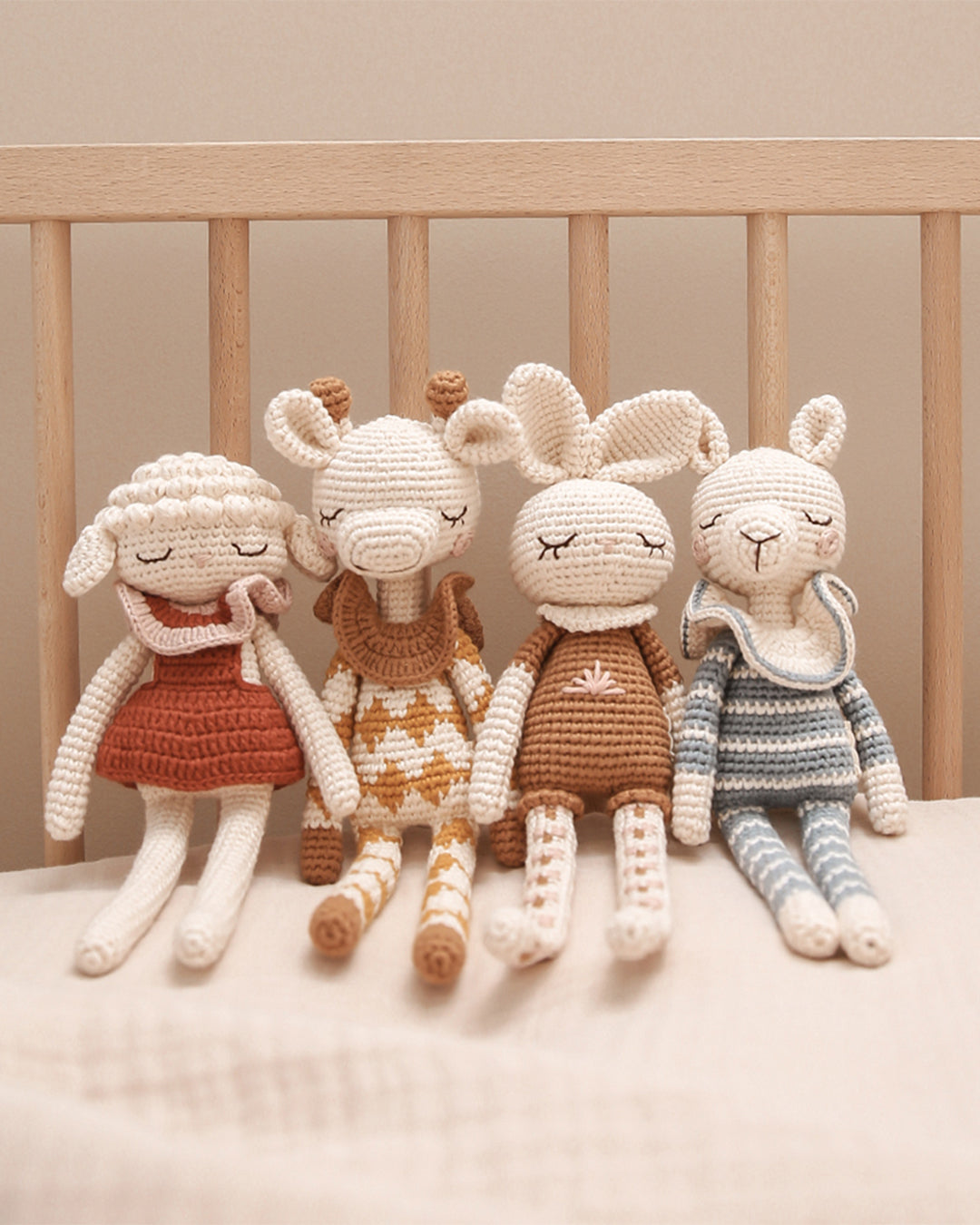 Patti Oslo Luna Lamb | rose striped collar Organic Soft Toys