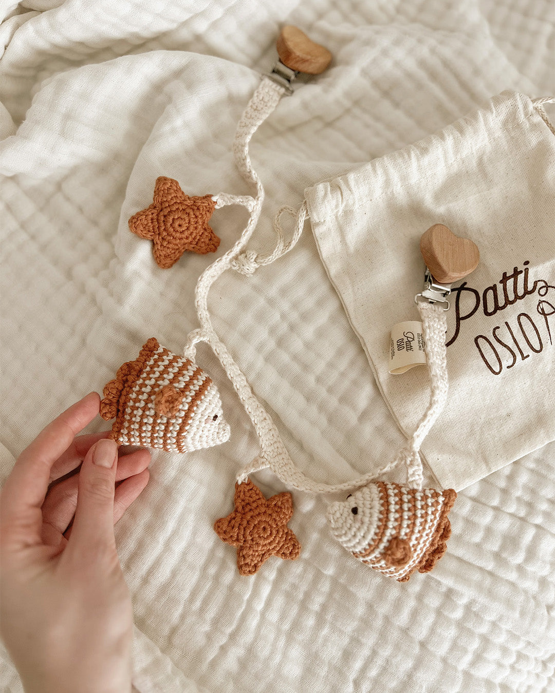 Patti Oslo Maki the Fish Pram Chain | with bell Music Mobiles & Pram Chains