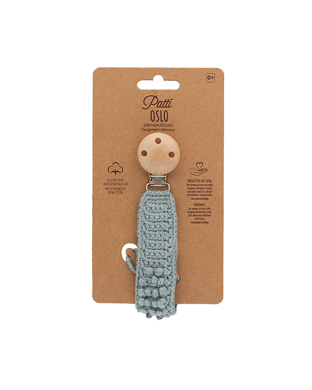 Patti Oslo Pacifier Clip Organic Cotton | baby blue Pacifier Clips
