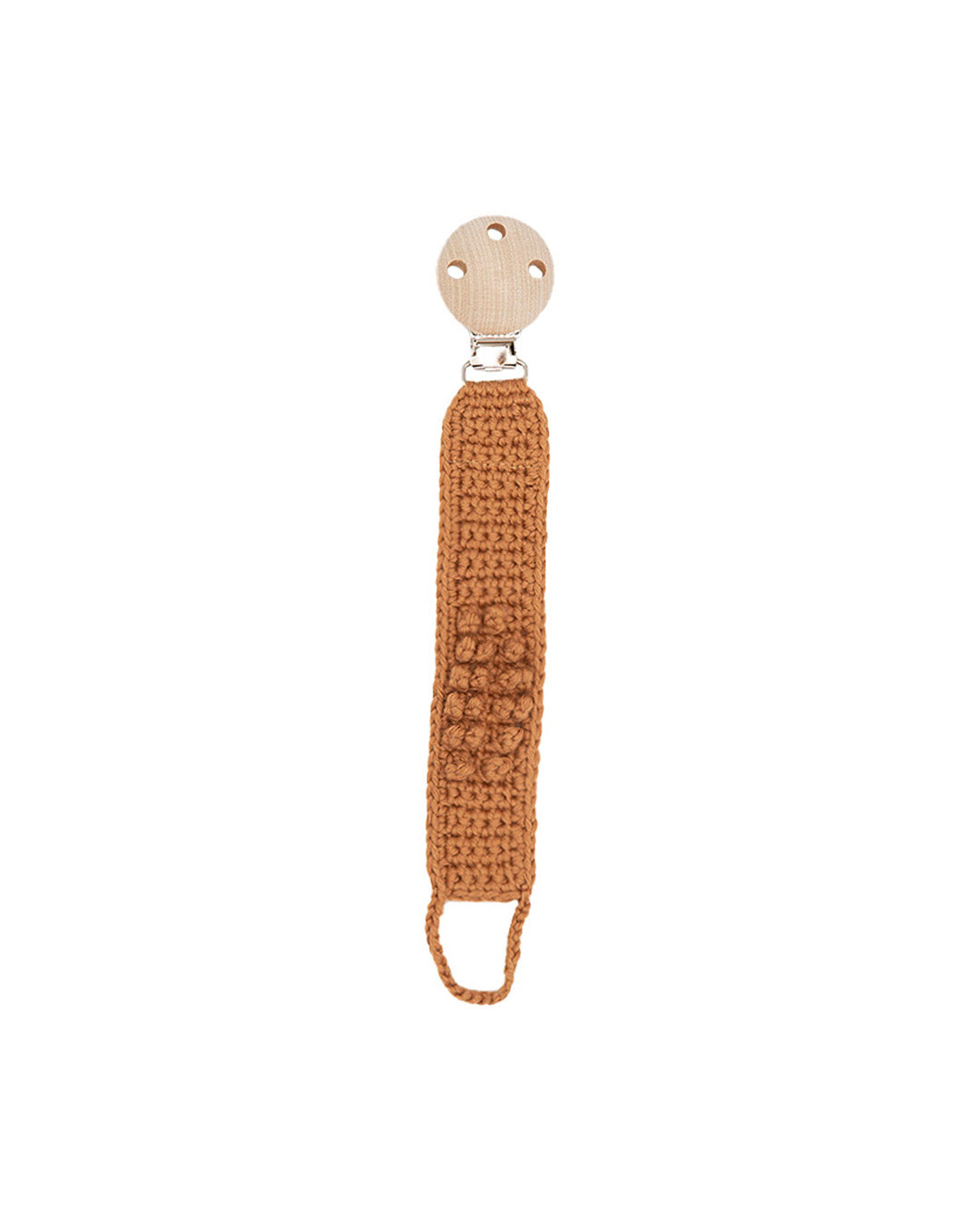 Patti Oslo Pacifier Clip Organic Cotton | caramel Pacifier Clips