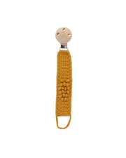 Patti Oslo Pacifier Clip Organic Cotton | ochre Pacifier Clips