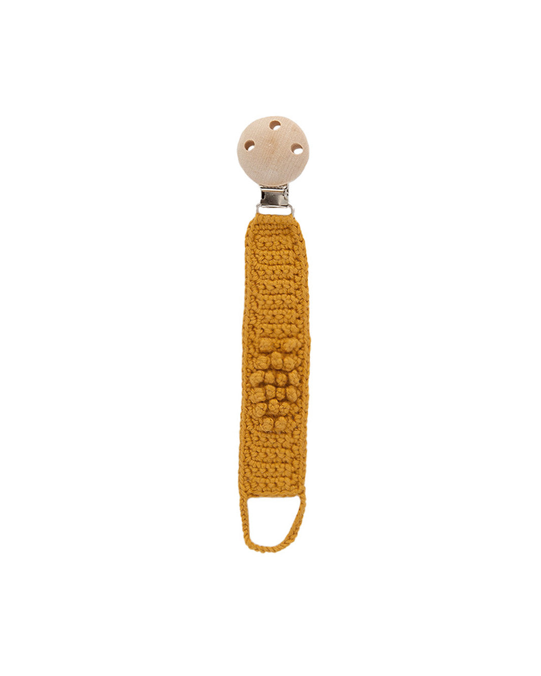 Patti Oslo Pacifier Clip Organic Cotton | ochre Pacifier Clips
