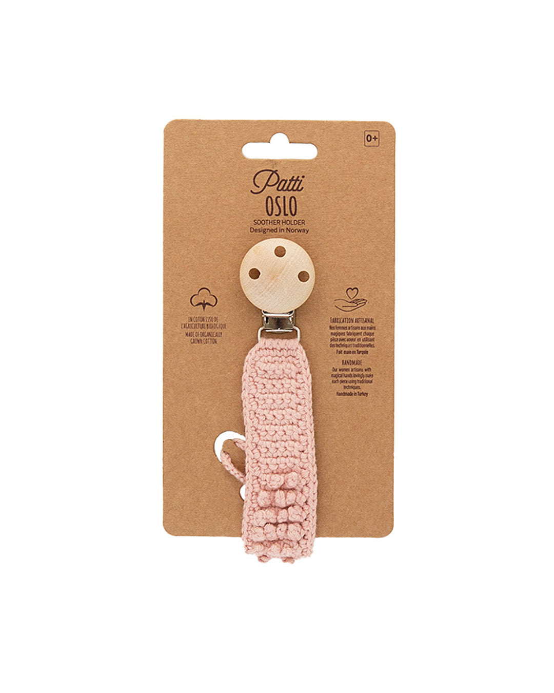 Patti Oslo Pacifier Clip Organic Cotton | rosa Pacifier Clips