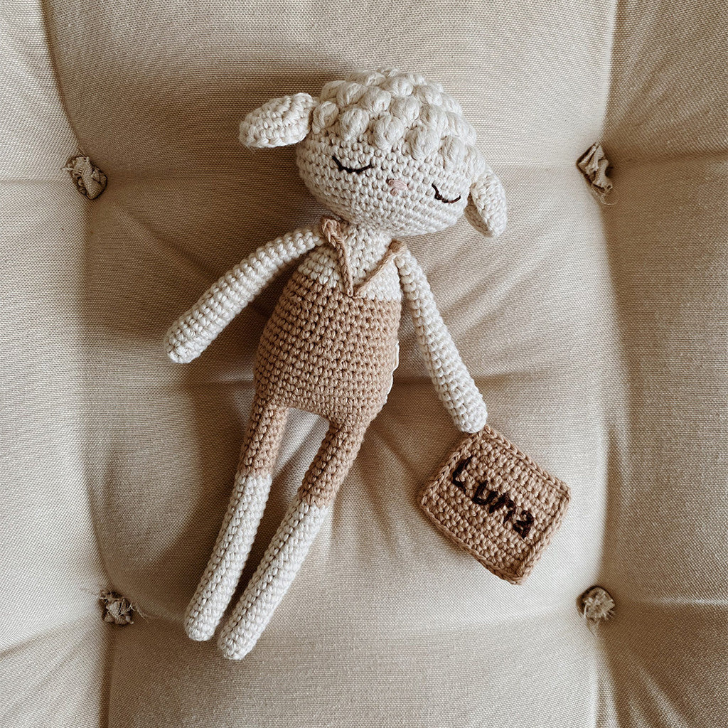 Patti Oslo Personalised Personalised Lamb I swimsuit beige Organic Soft Toys