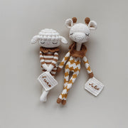 Patti Oslo Personalised Personalised Lea Lamb I caramel Organic Soft Toys