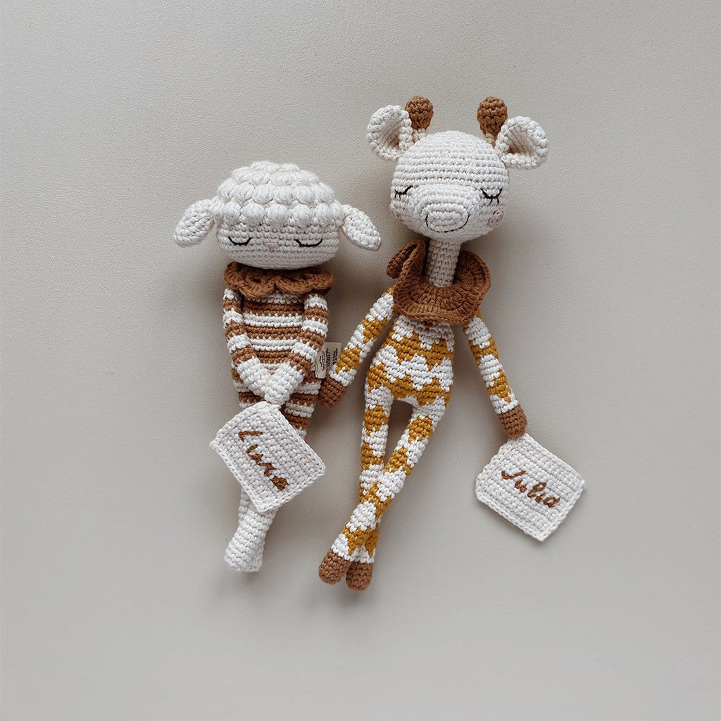 Patti Oslo Personalised Personalised Lea Lamb I caramel Organic Soft Toys