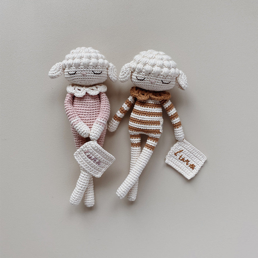 Patti Oslo Personalised Personalised Lea Lamb I caramel Organic Soft Toys