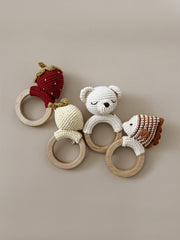 Patti Oslo Polar Bear Teething Ring | cream Teething Rings & Rattles & Baby Gym Toys