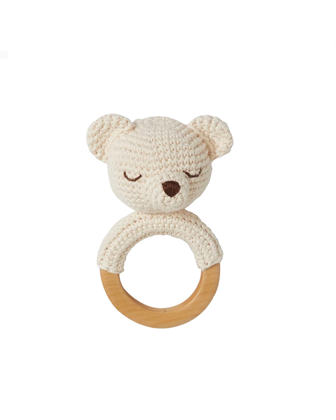 Patti Oslo Polar Bear Teething Ring | cream Teething Rings & Rattles & Baby Gym Toys