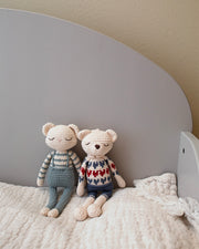 Patti Oslo Teddy | blue Organic Soft Toys