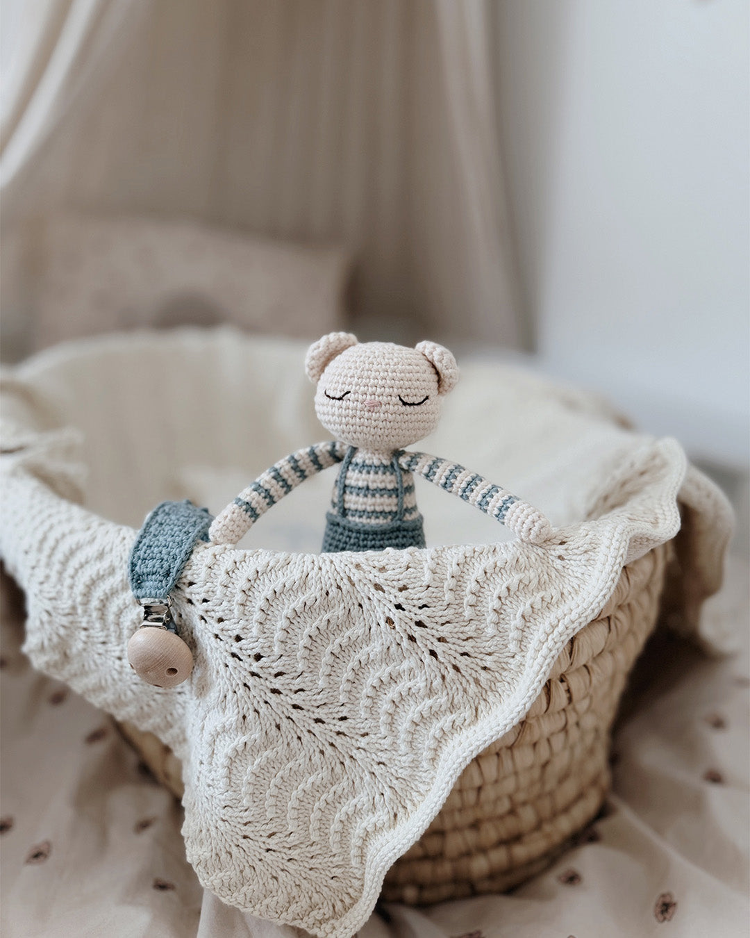 Patti Oslo Teddy | blue Organic Soft Toys