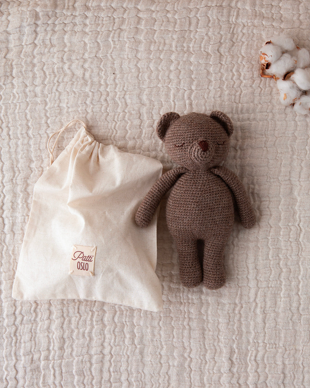 Patti Oslo Bear | Wool – cocoa Organic Soft Toys