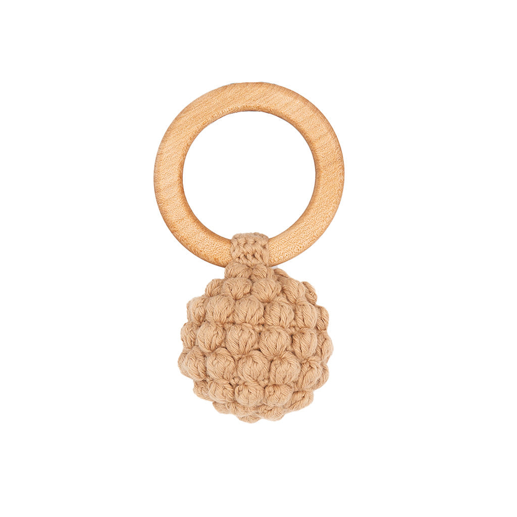 Patti Oslo Berry Teething Ring | beige with bell Teething Rings & Rattles & Baby Gym Toys