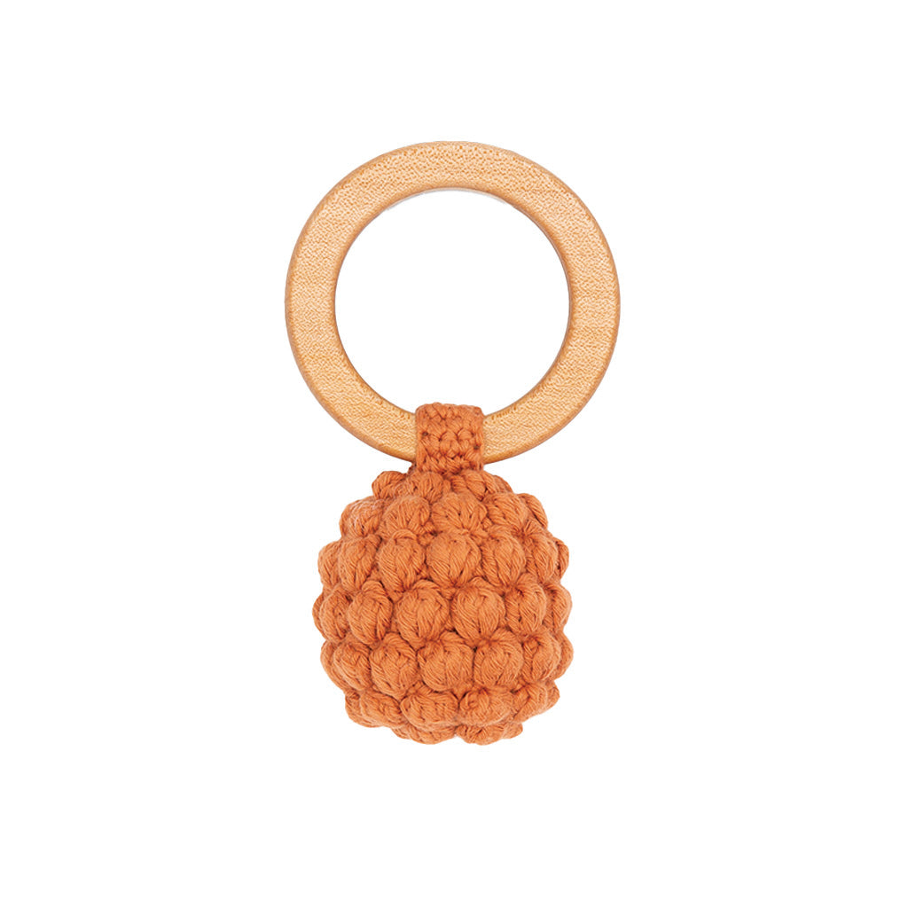 Patti Oslo Berry Teething Ring | terracotta with bell Teething Rings & Rattles & Baby Gym Toys