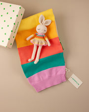 Patti Oslo Bonnie Ballerina Bunny Soft Toy - Pink Rainbow | Patti Oslo x the Bonniemob 