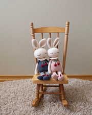 Patti Oslo Britney Bunny Cherry Blossom I indigo blue Organic Soft Toys