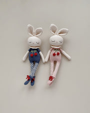 Patti Oslo Britney Bunny Cherry Blossom I indigo blue Organic Soft Toys