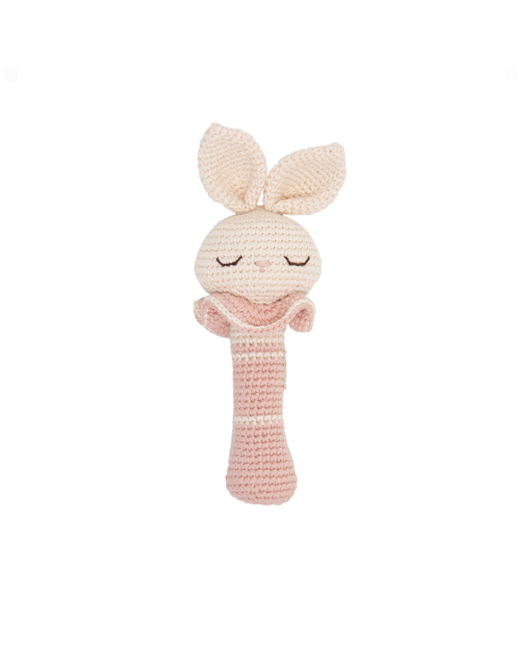 Patti Oslo Bunny Rattle | rosa with bell Teething Rings & Rattles & Baby Gym Toys
