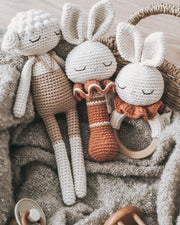 Patti Oslo Bunny Rattle | terracotta with bell Teething Rings & Rattles & Baby Gym Toys