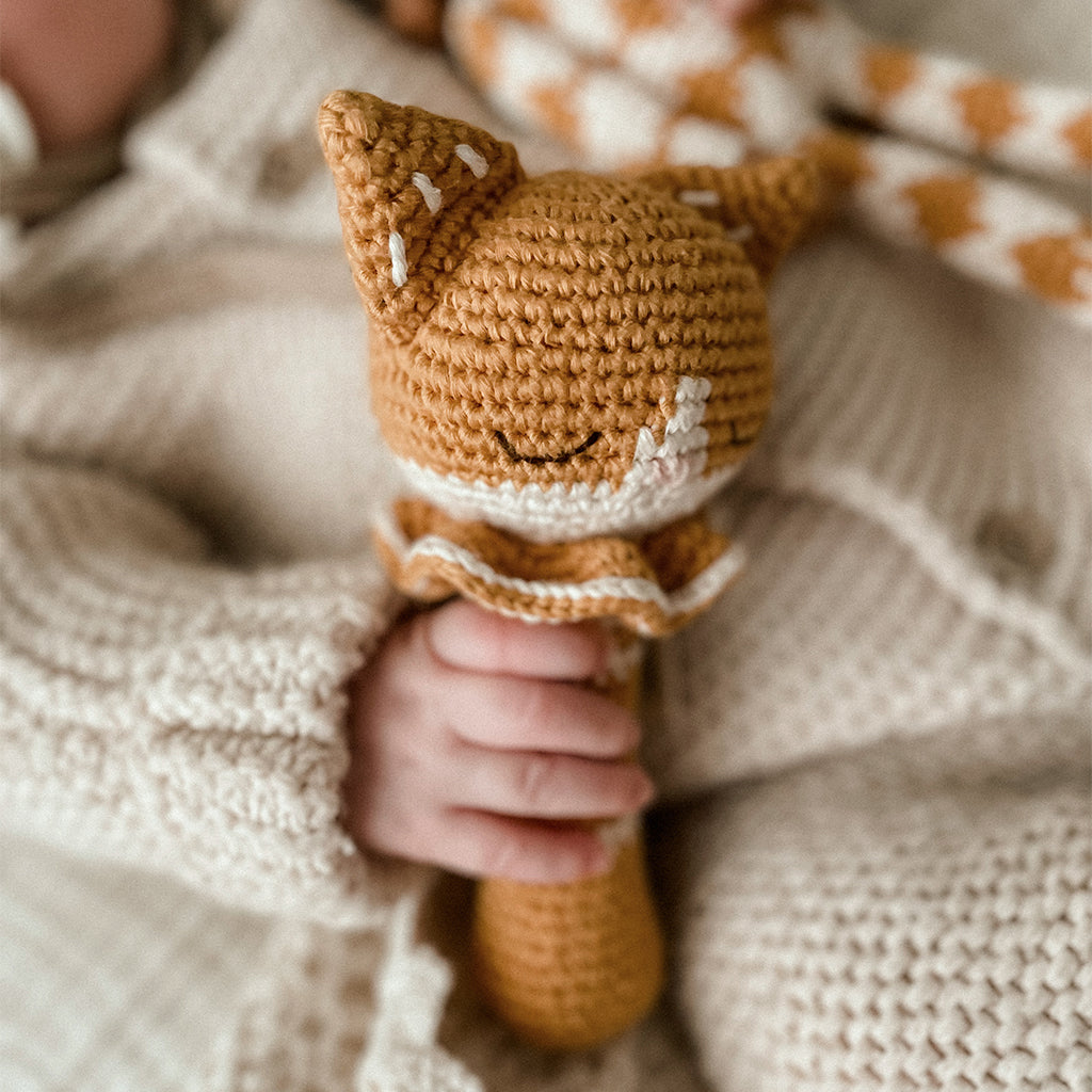 Patti Oslo Chloe the Cat Rattle | with bell Teething Rings & Rattles & Baby Gym Toys