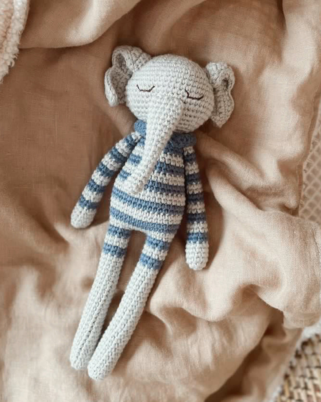 Patti Oslo Ellie Elephant | striped raf Organic Soft Toys