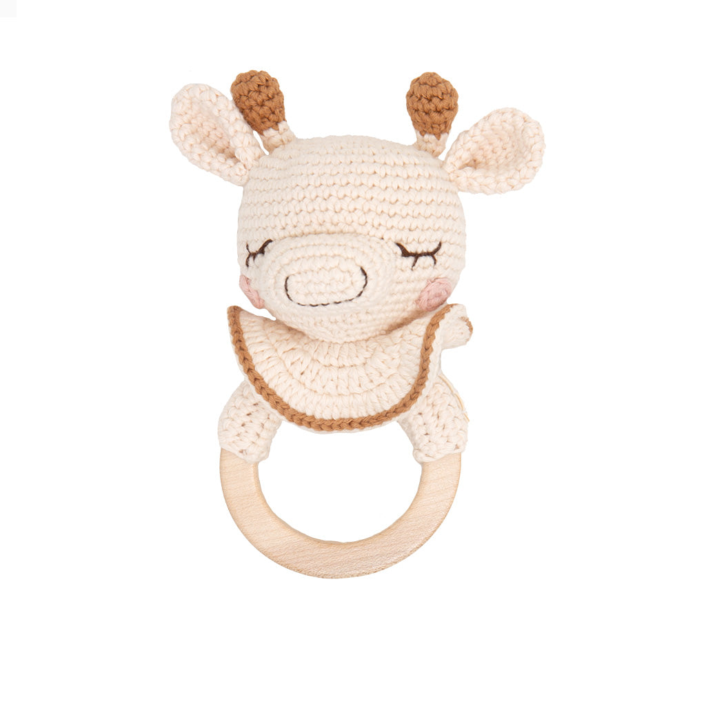 Patti Oslo Goldie the Giraffe Teething Ring I caramel Teething Rings & Rattles & Baby Gym Toys