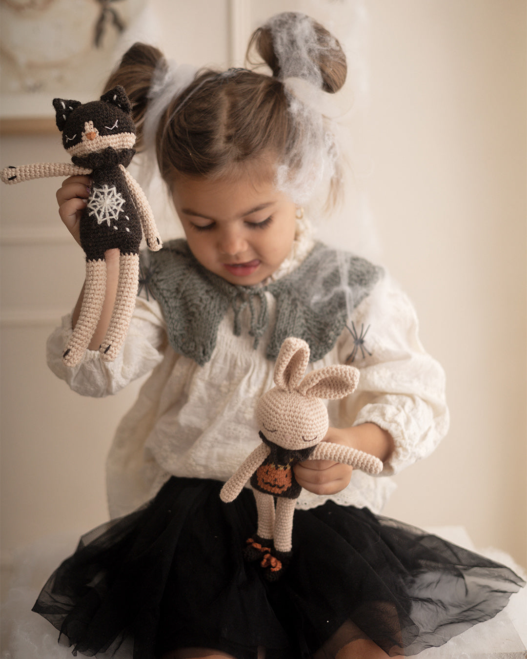 Patti Oslo Halloween Capsule | Spooky Cat | spider web Organic Soft Toys