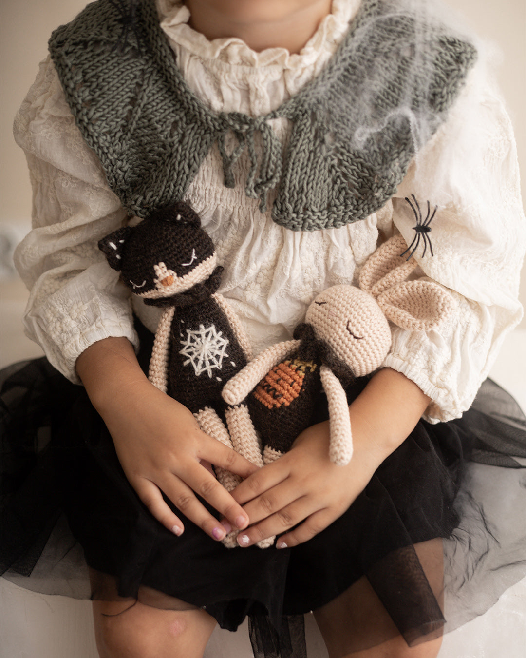 Patti Oslo Halloween Capsule | Spooky Cat | spider web Organic Soft Toys