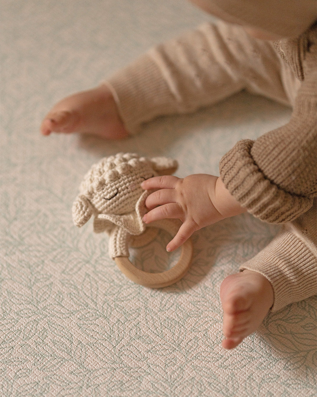 Patti Oslo Lamb the Teething Ring | ecru with bell Teething Rings & Rattles & Baby Gym Toys