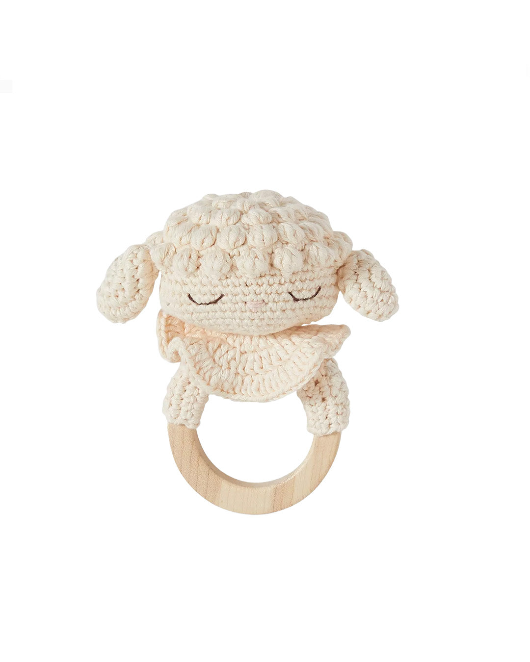 Patti Oslo Lamb the Teething Ring | ecru with bell Teething Rings & Rattles & Baby Gym Toys