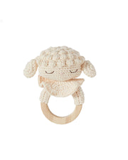 Patti Oslo Lamb the Teething Ring | ecru with bell Teething Rings & Rattles & Baby Gym Toys