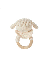Patti Oslo Lamb the Teething Ring | ecru with bell Teething Rings & Rattles & Baby Gym Toys