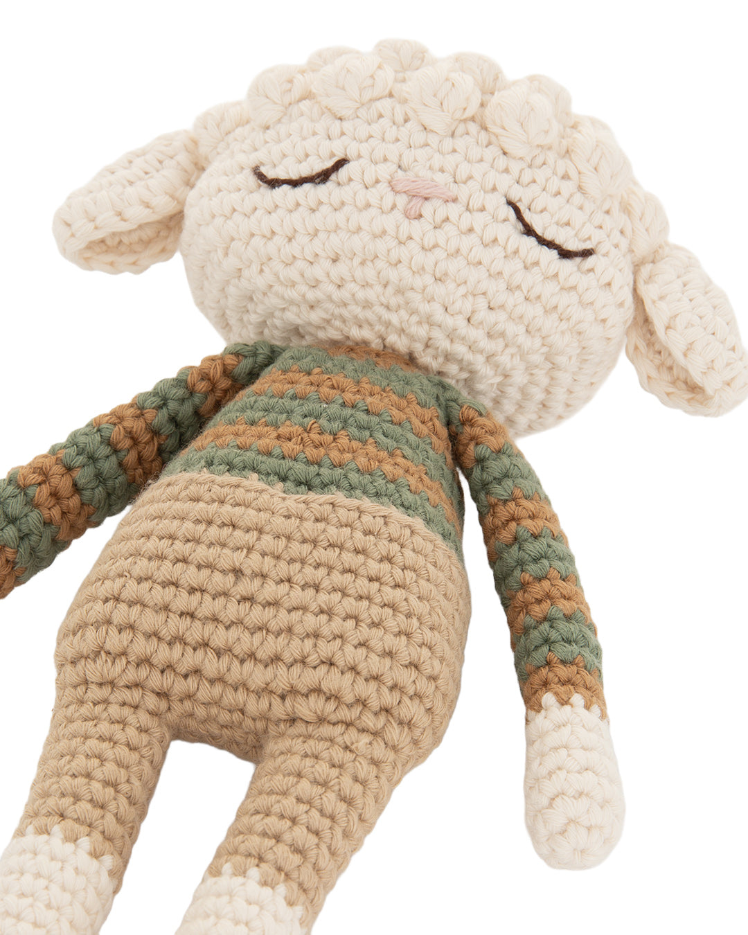Patti Oslo Lara Lamb | caramel striped sweater Organic Soft Toys