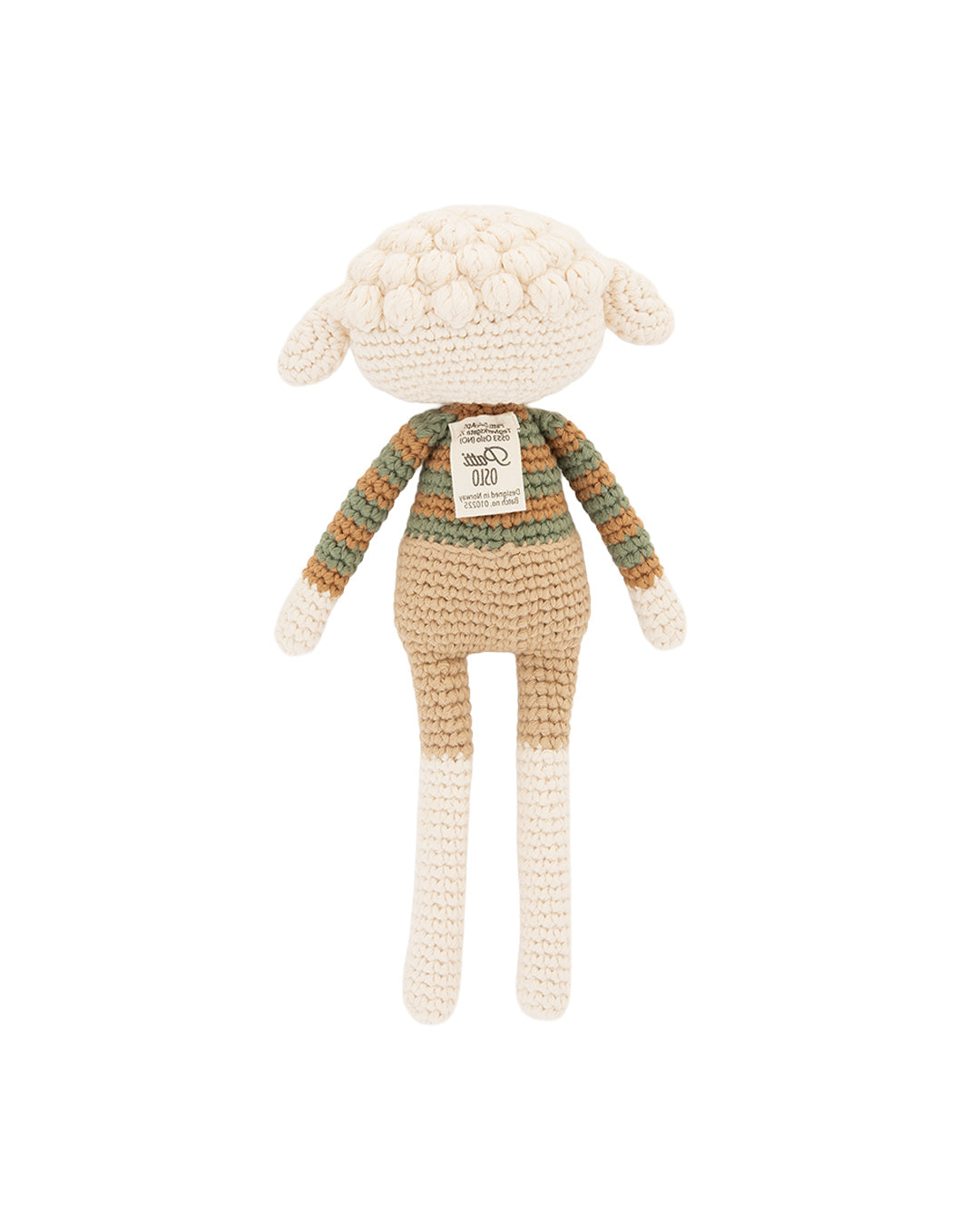 Patti Oslo Lara Lamb | caramel striped sweater Organic Soft Toys