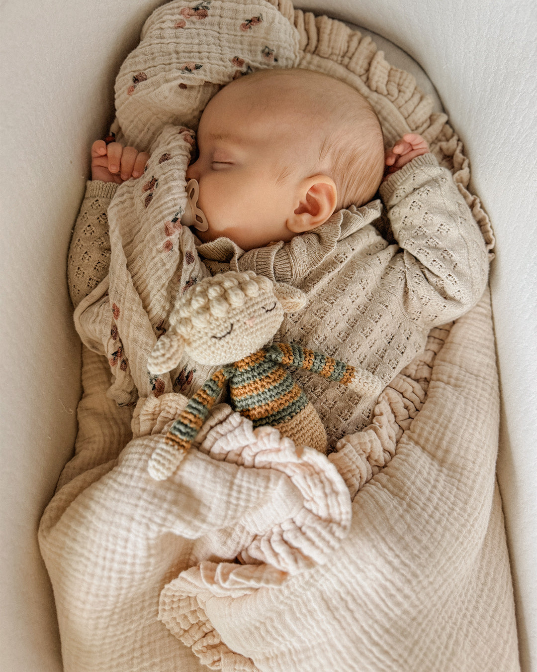 Patti Oslo Lara Lamb | caramel striped sweater Organic Soft Toys