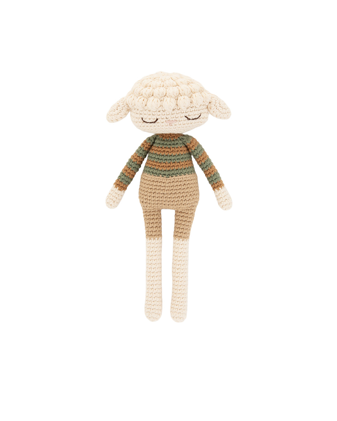 Patti Oslo Lara Lamb | caramel striped sweater Organic Soft Toys