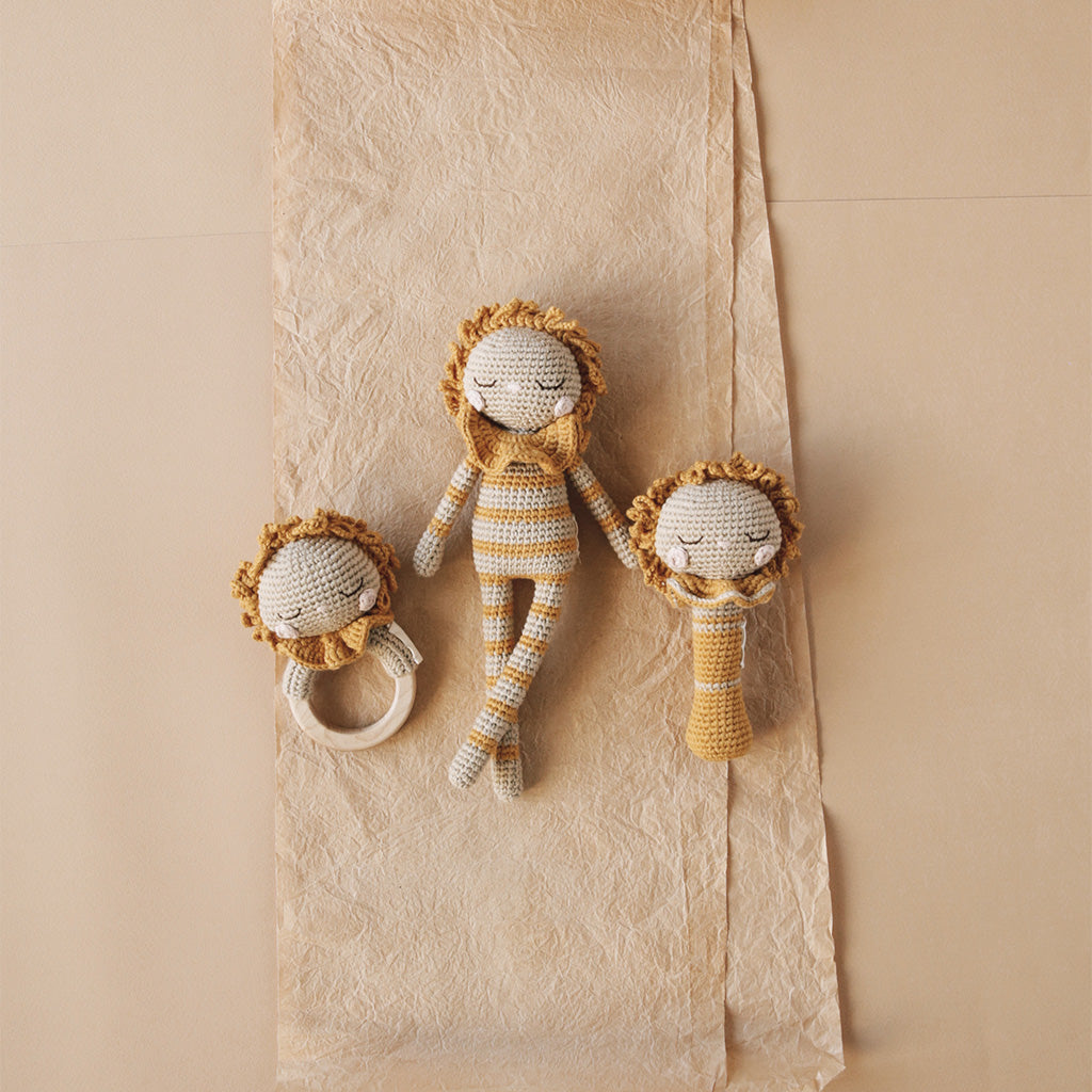 Patti Oslo Lenni the Lion Rattle | with bell Teething Rings & Rattles & Baby Gym Toys