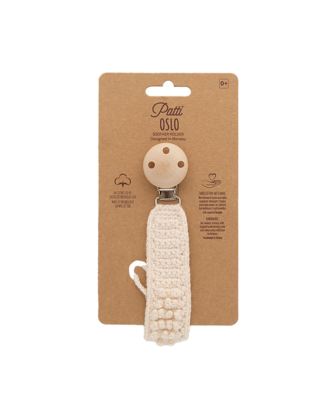 Patti Oslo Pacifier Clip Organic Cotton | cream Pacifier Clips