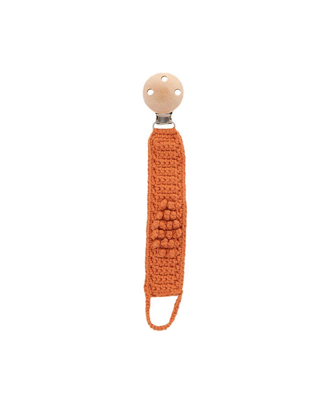 Patti Oslo Pacifier Clip Organic Cotton | terracotta Pacifier Clips
