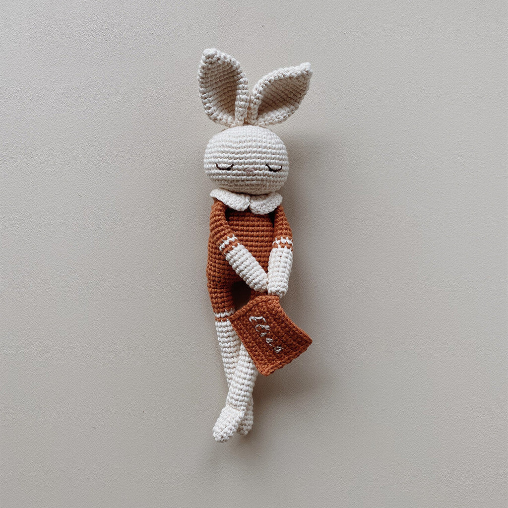 Patti Oslo Personalised Personalised Bunny | terracotta Organic Soft Toys