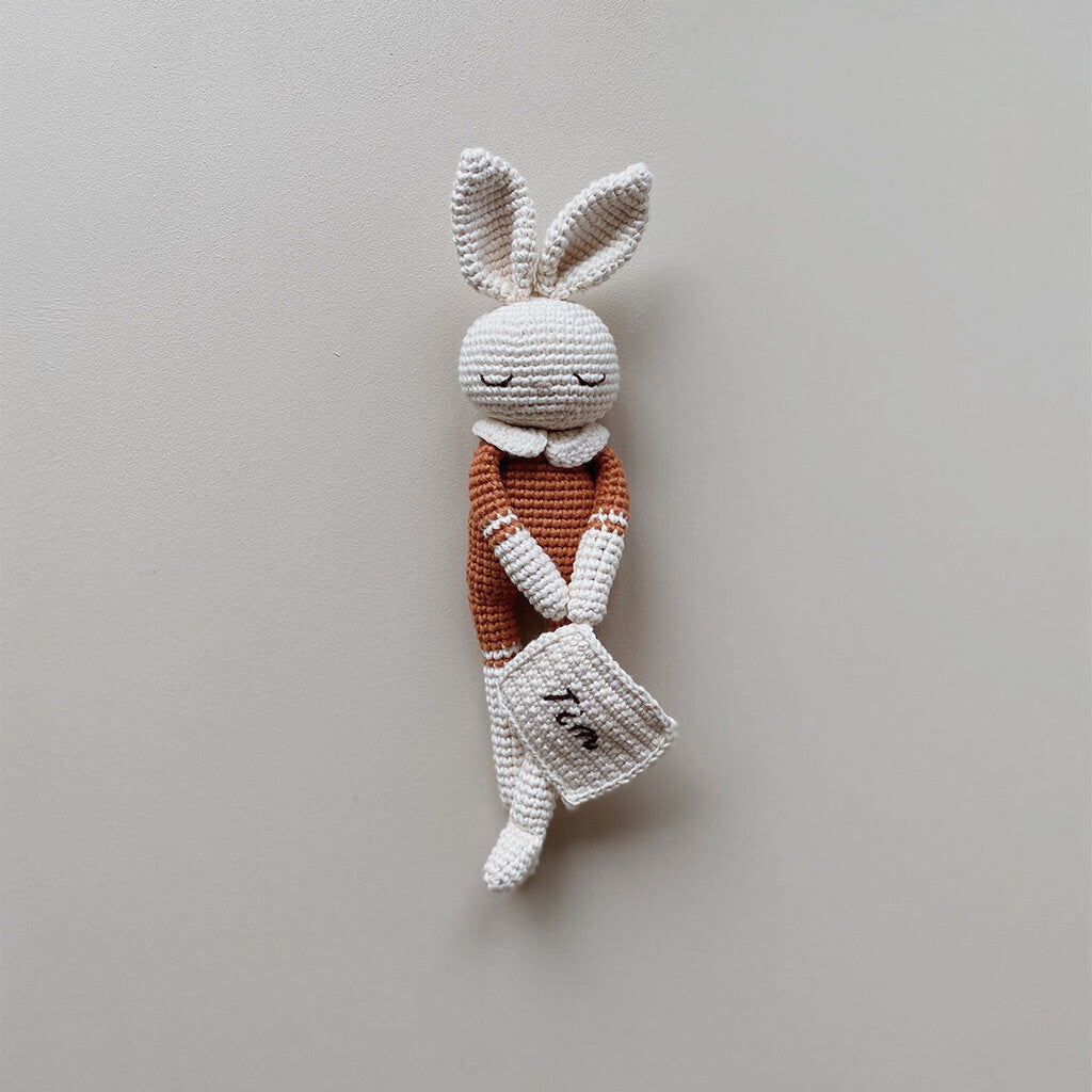 Patti Oslo Personalised Personalised Bunny | terracotta Organic Soft Toys