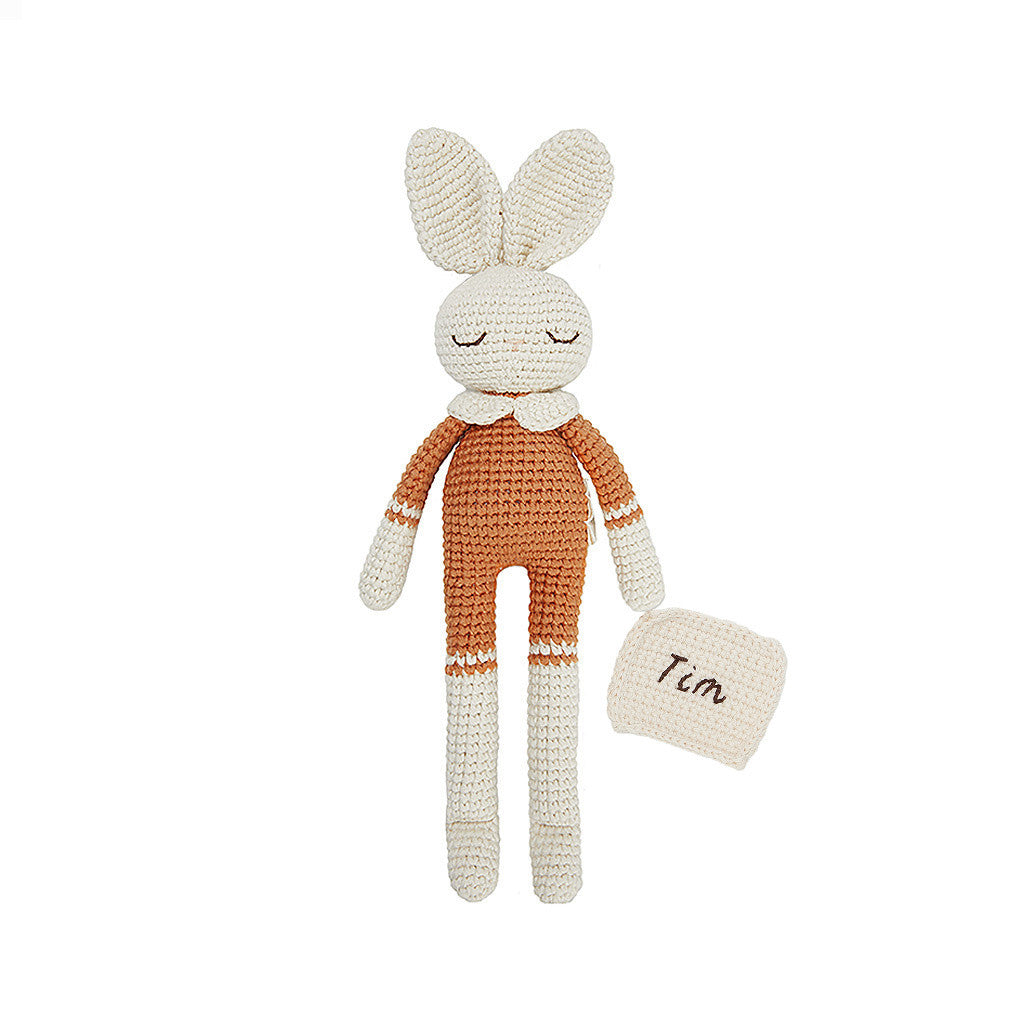 Patti Oslo Personalised Personalised Bunny | terracotta Organic Soft Toys