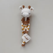 Patti Oslo Personalised Personalised Goldie Giraffe | ochre overall Organic Soft Toys