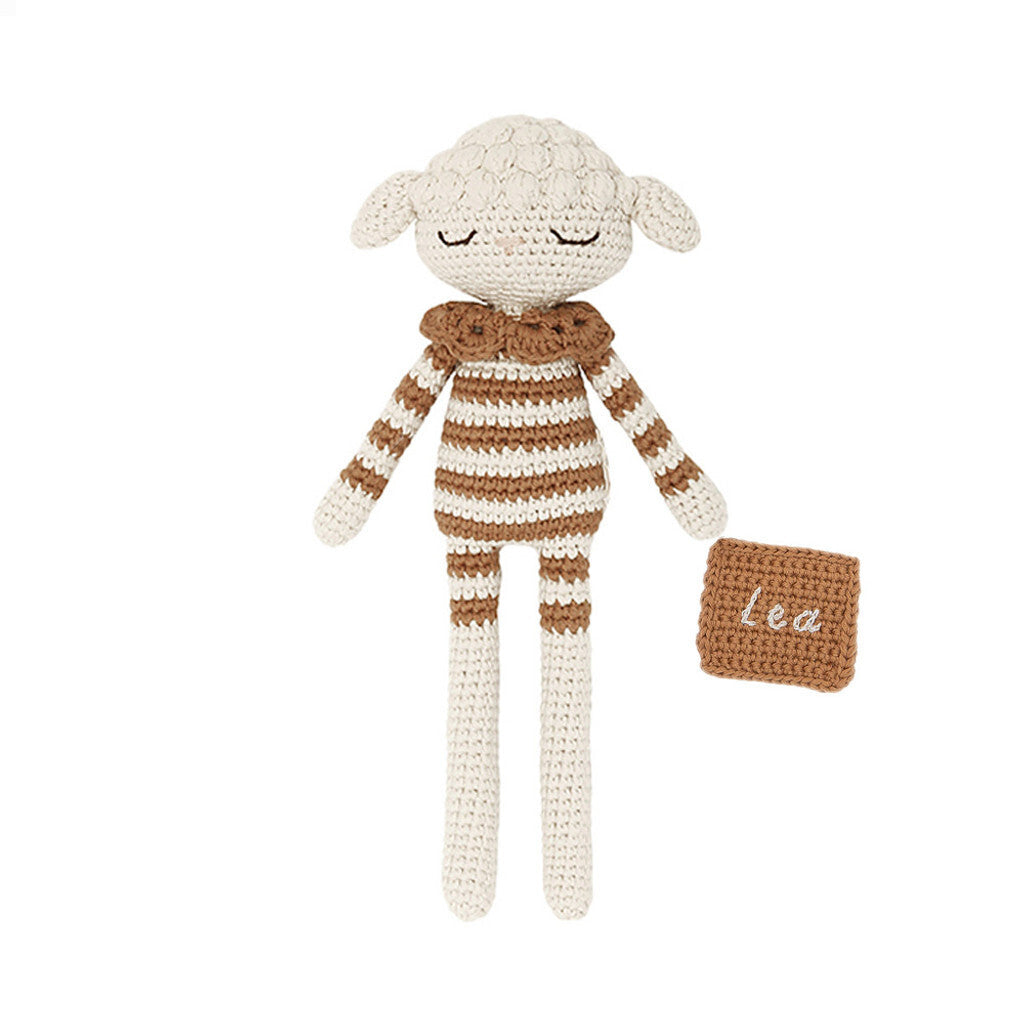 Patti Oslo Personalised Personalised Lea Lamb I caramel Organic Soft Toys