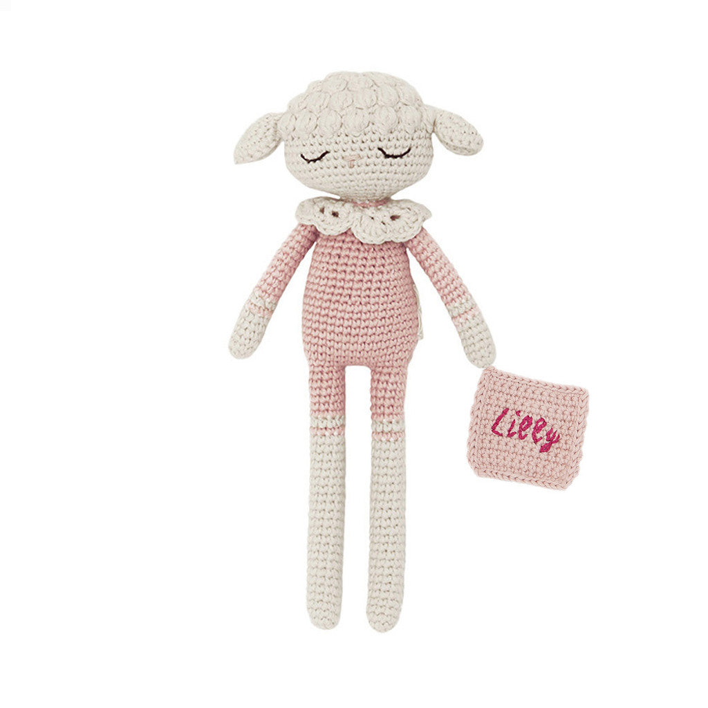 Patti Oslo Personalised Personalised Lilli Lamb I rosa Organic Soft Toys